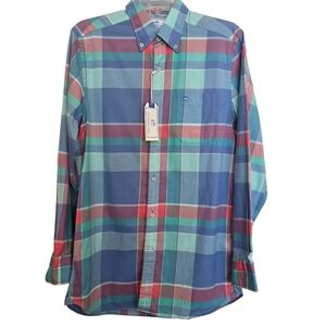 NWT Southern Tide Men's Multicolor Madras Plaid Button-Down Shirt